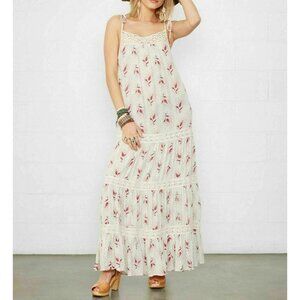 Denim & Supply Ralph Lauren Paisley Printed Maxi Dress Crochet Lace XS 277376